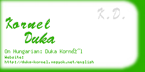 kornel duka business card